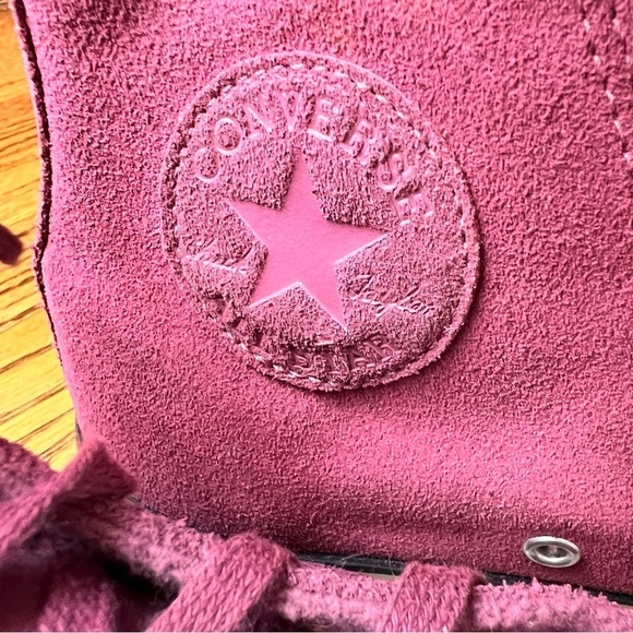 High Top Converse Platform Suede ALL STAR Maroon Burgundy Size 7.5 Sneaker Shoe - Picture 2 of 8